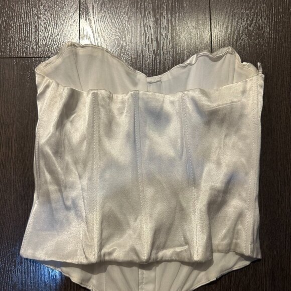 ZARA White Satin Effect Corset Top - Picture 2 of 4